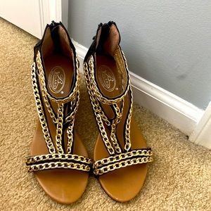 Gold & Black sandals